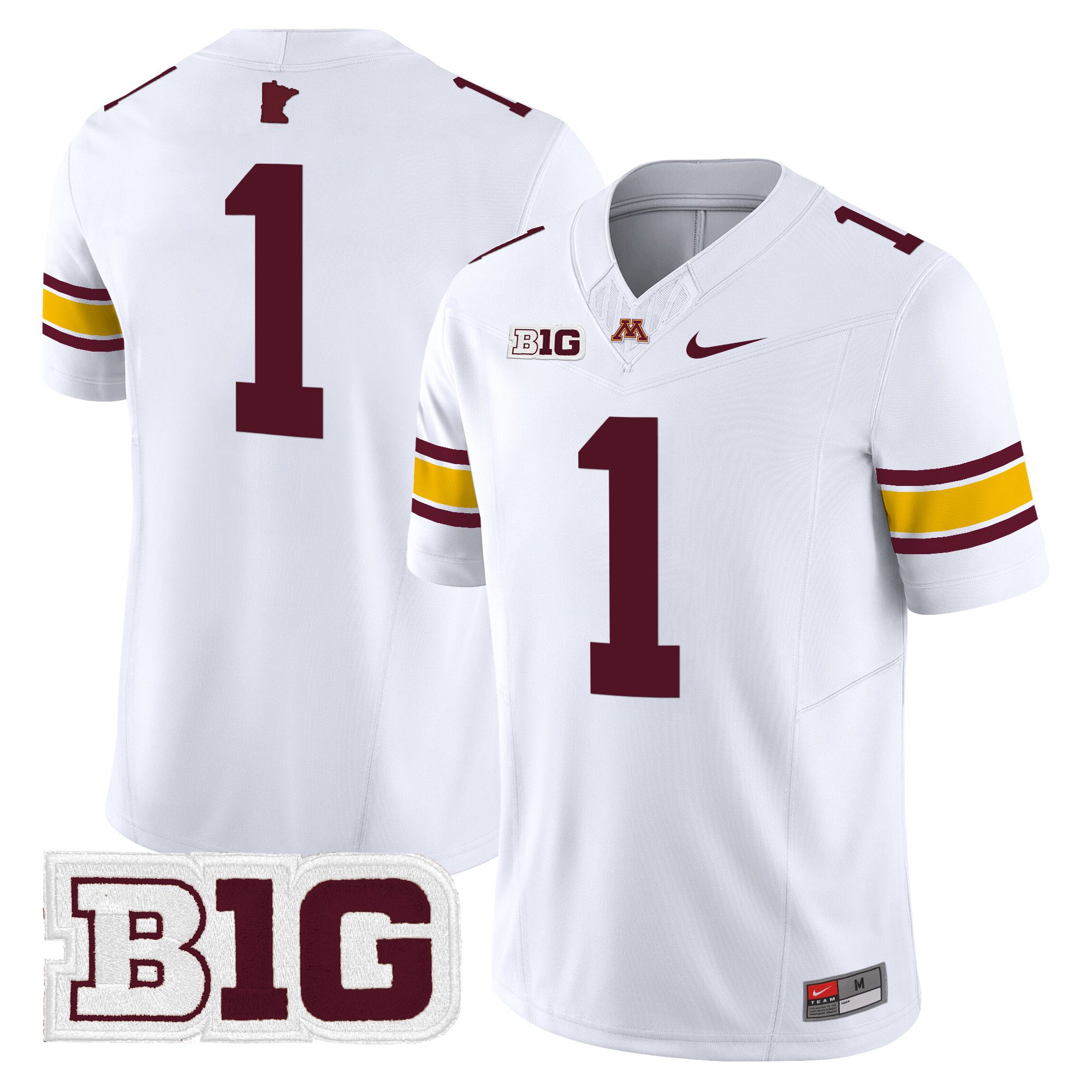 Men Minnesota Golden Gophers 1 No Name White Nike 2024 Vapor Limited NCAA Jersey